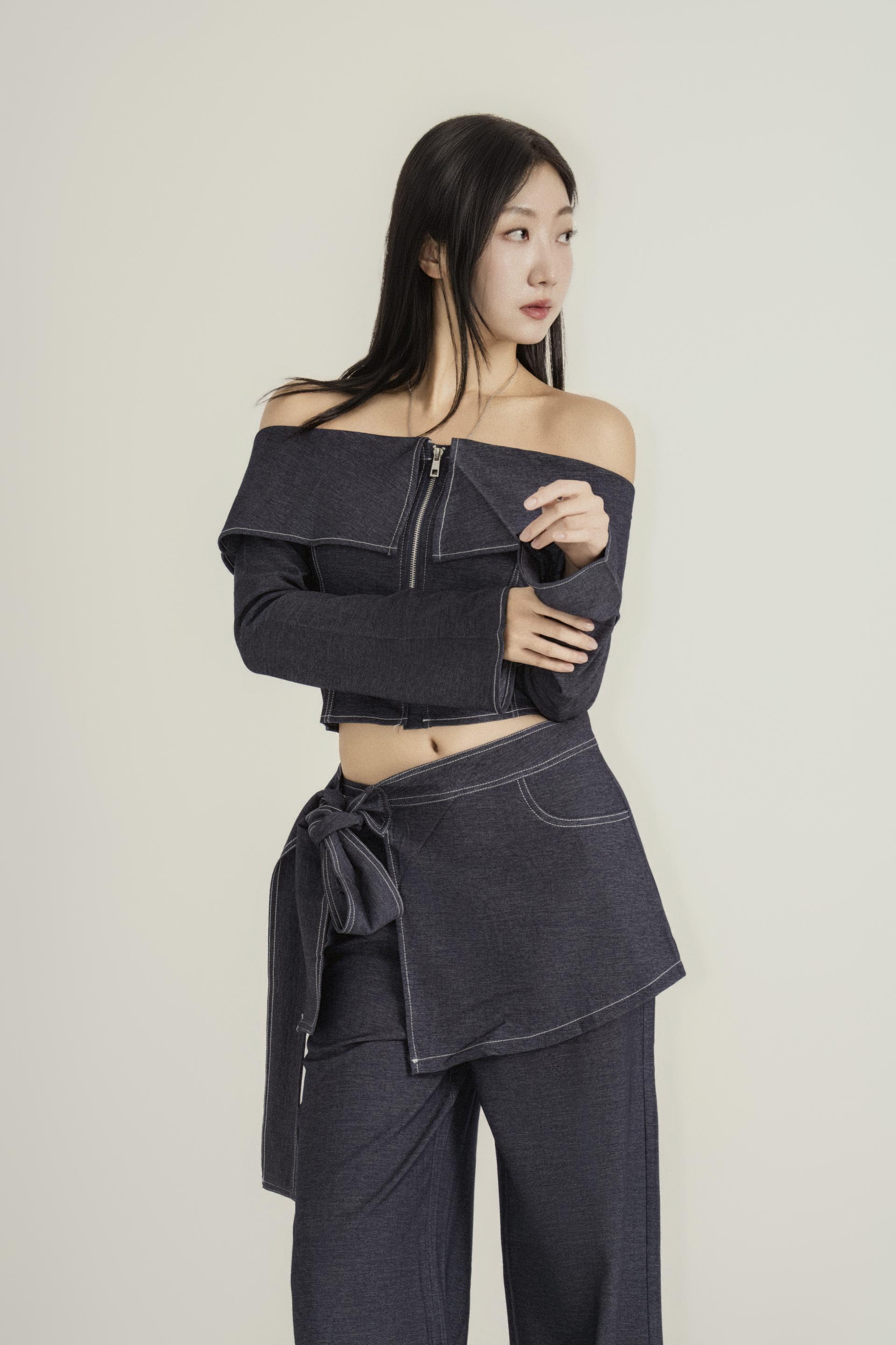 오프숄더 랩 와이드 모드 셋업