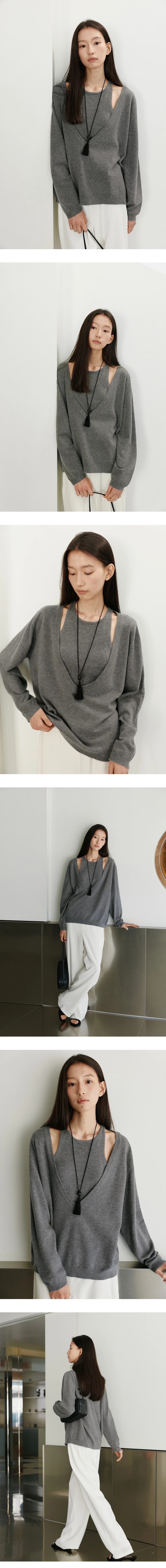 [9/9오픈][지민 착용] Washable deep V-neck knit_3colors