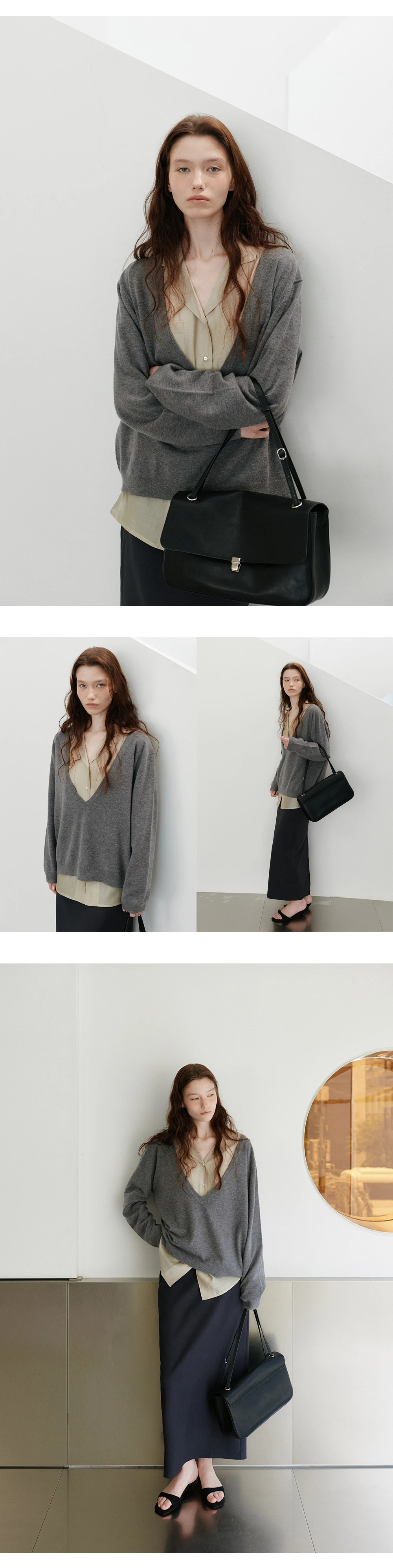 [9/9오픈][지민 착용] Washable deep V-neck knit_3colors