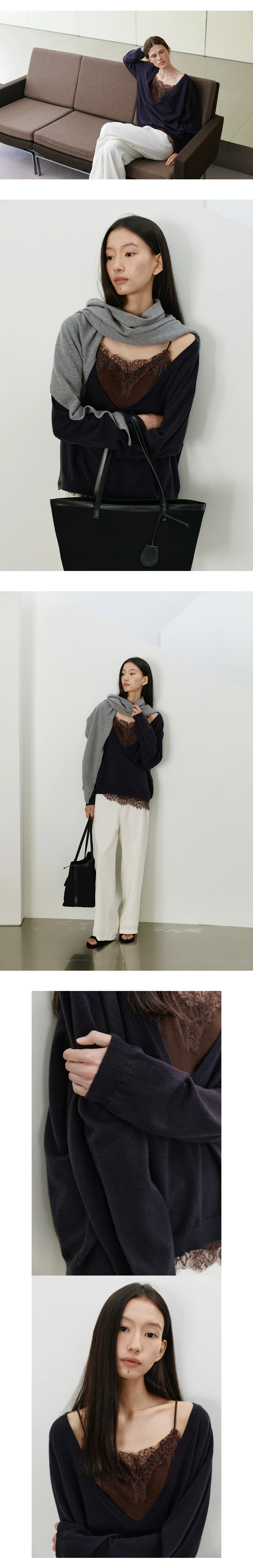 [9/9오픈][지민 착용] Washable deep V-neck knit_3colors