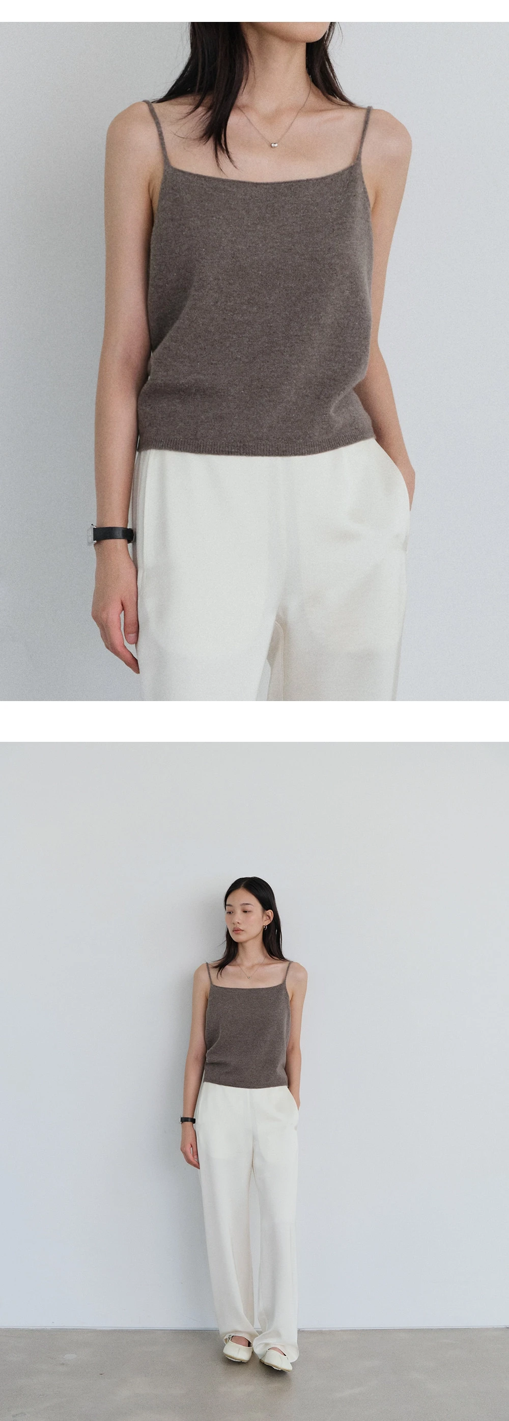 Yak wool V-neck knit&sleeveless SET_3colors