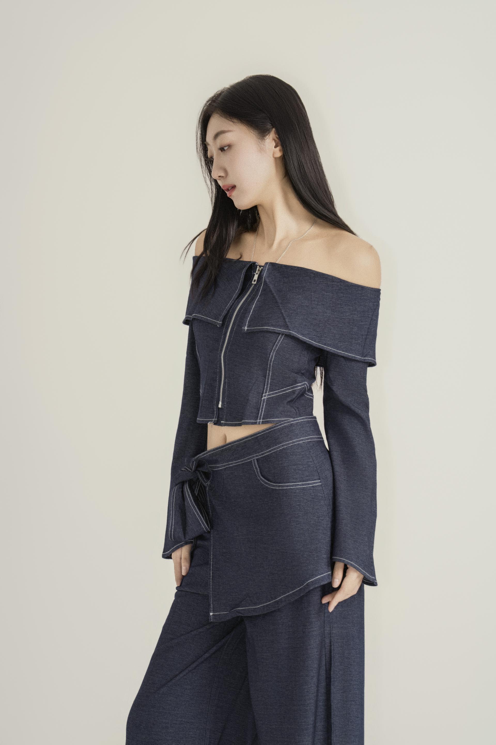 오프숄더 랩 와이드 모드 셋업