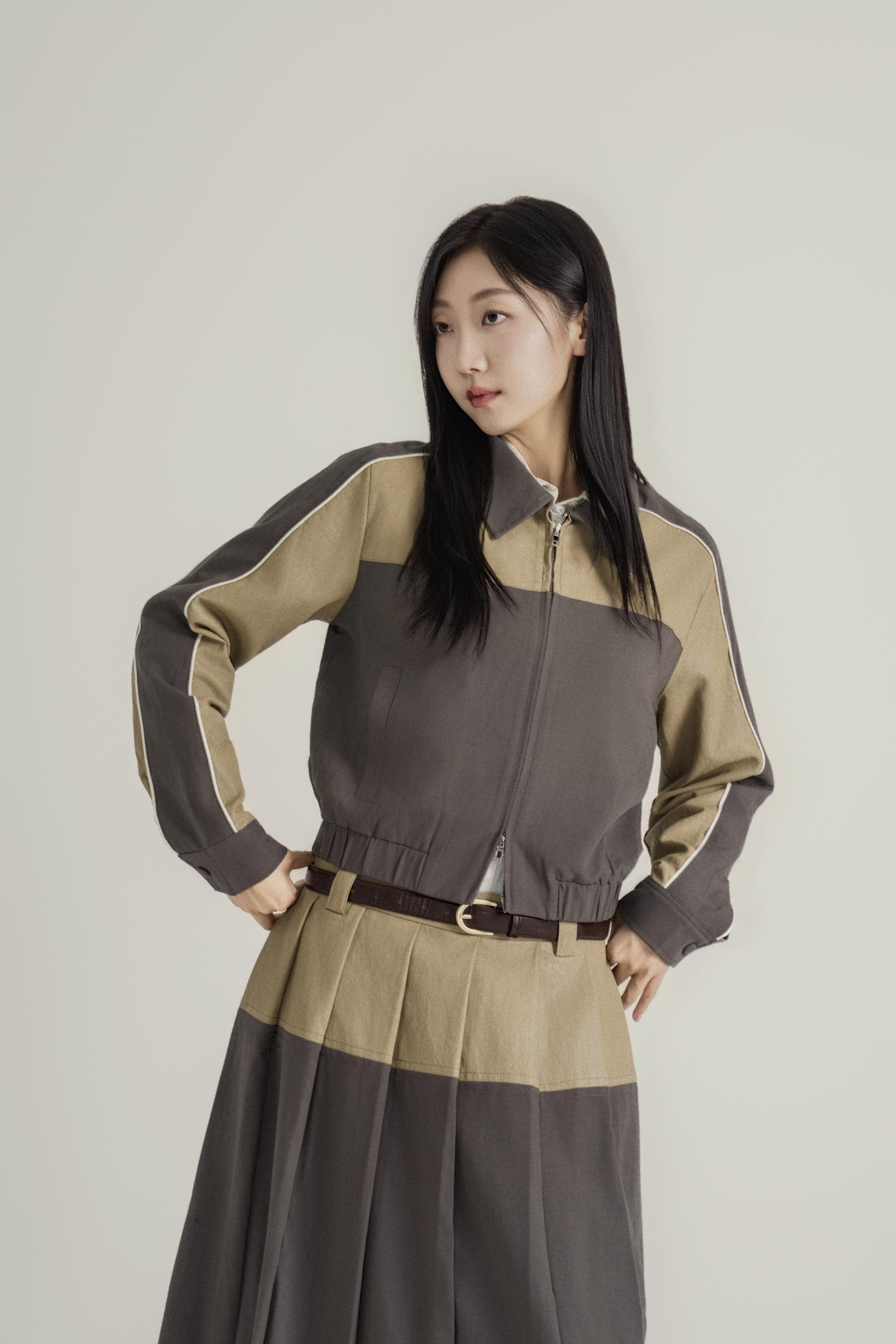 컬러 블록 크롭 헤리티지 셋업