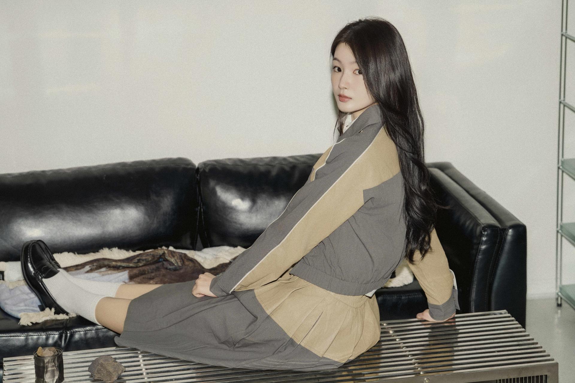 컬러 블록 크롭 헤리티지 셋업
