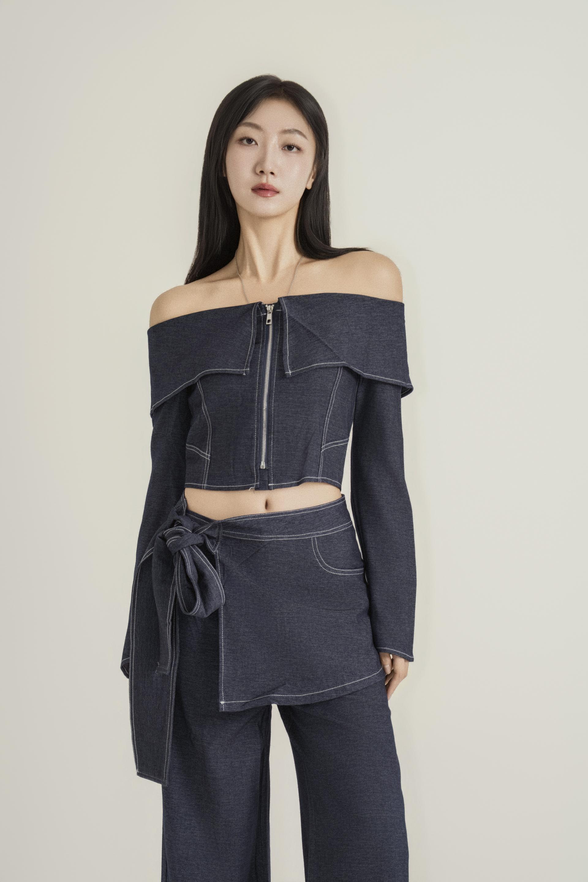 오프숄더 랩 와이드 모드 셋업