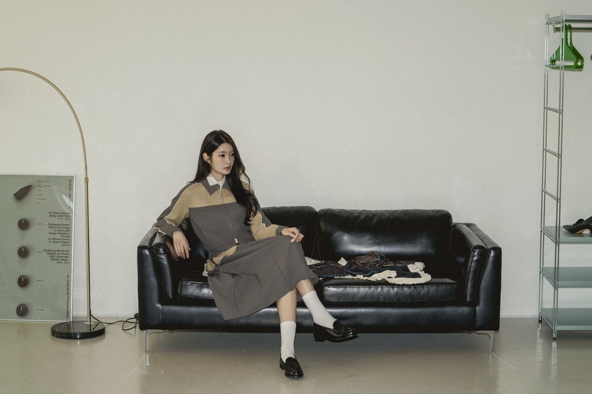컬러 블록 크롭 헤리티지 셋업