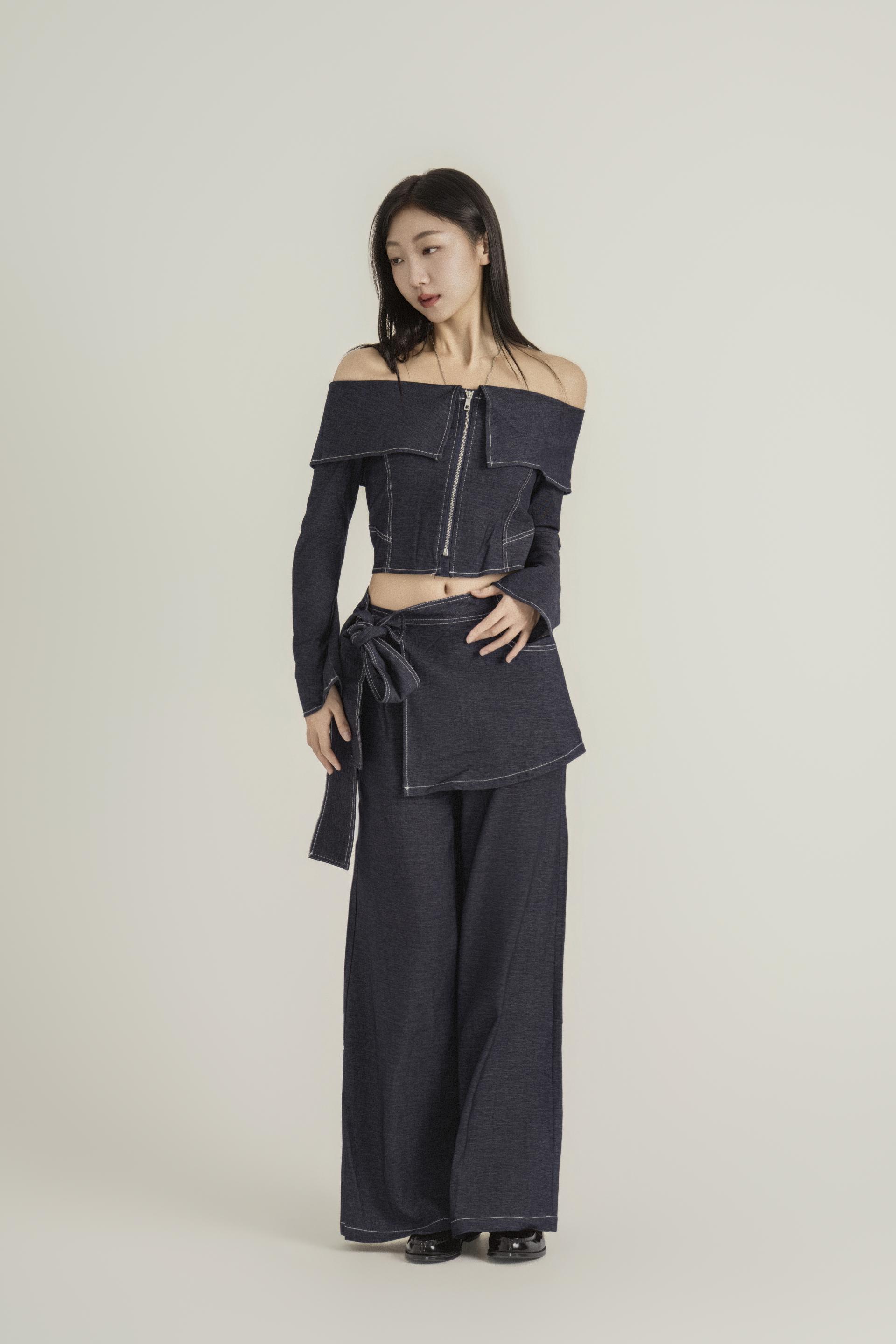 오프숄더 랩 와이드 모드 셋업