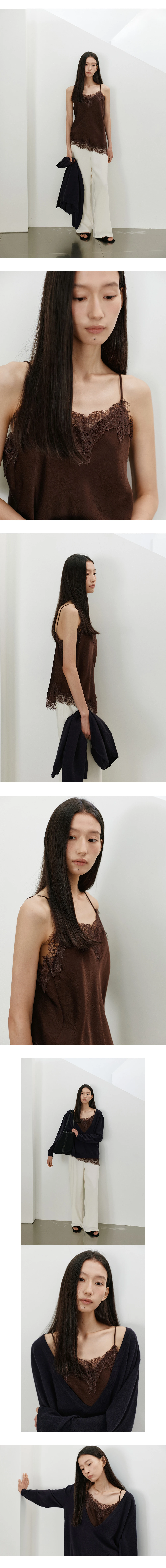 [1차 리오더][지민 착용] Diagonal lace sleeveless_3colors