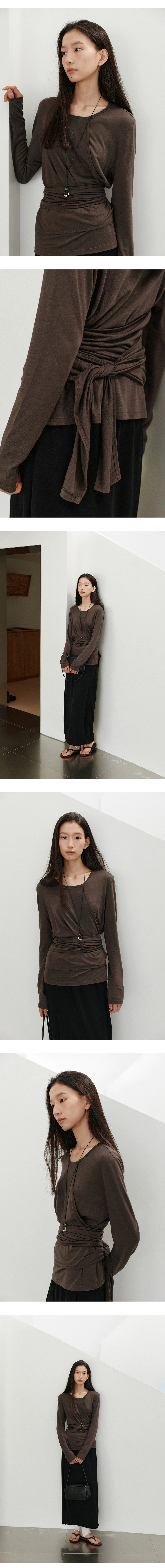 Tencel draped wrap t-shirt_2colors