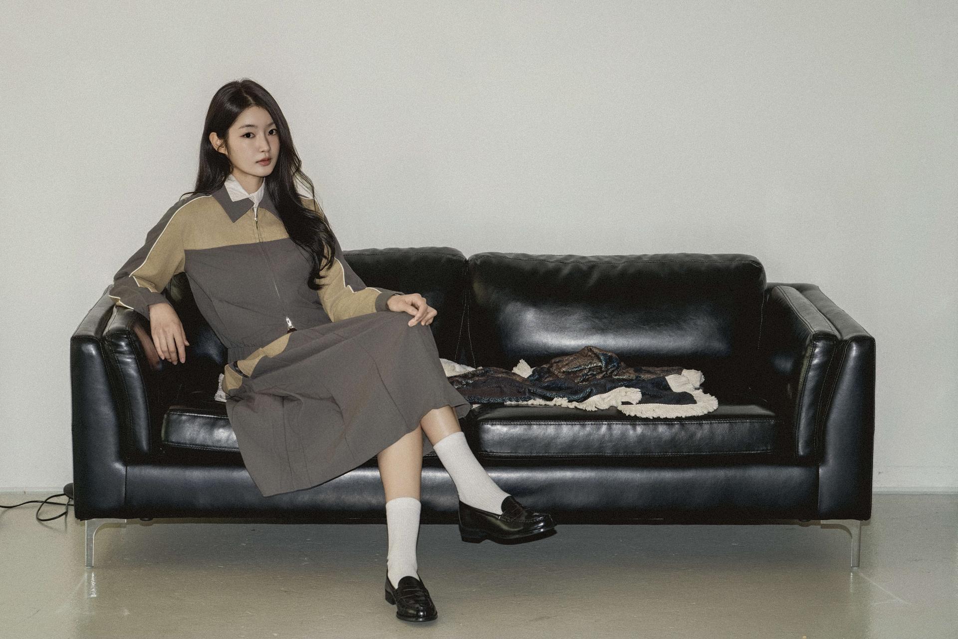 컬러 블록 크롭 헤리티지 셋업