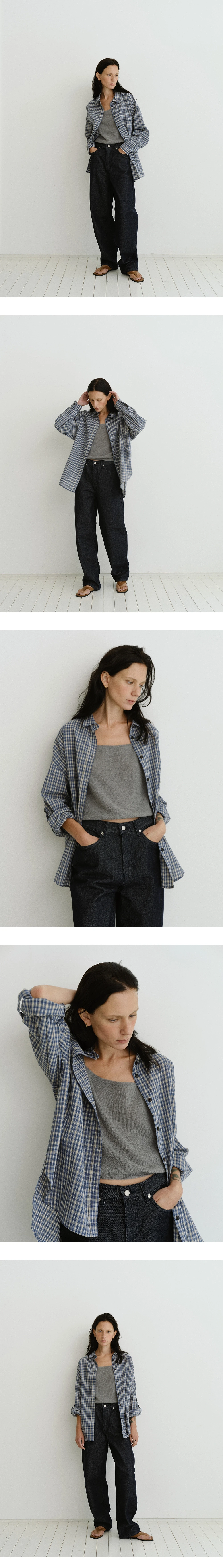 Roll-up check shirt_2colors