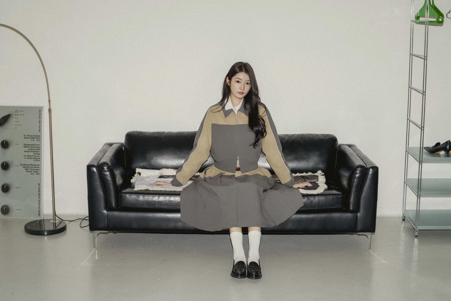 컬러 블록 크롭 헤리티지 셋업