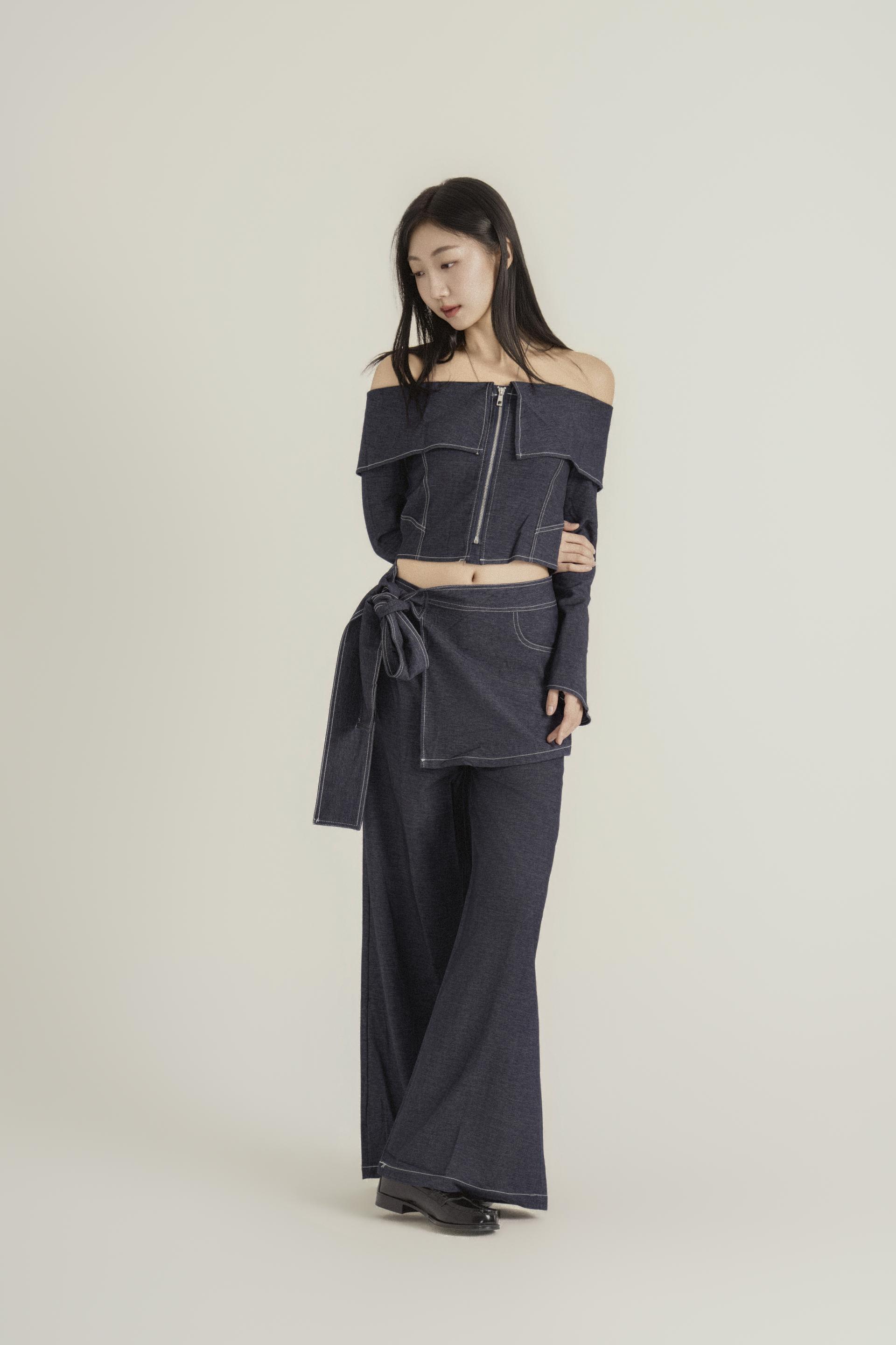 오프숄더 랩 와이드 모드 셋업