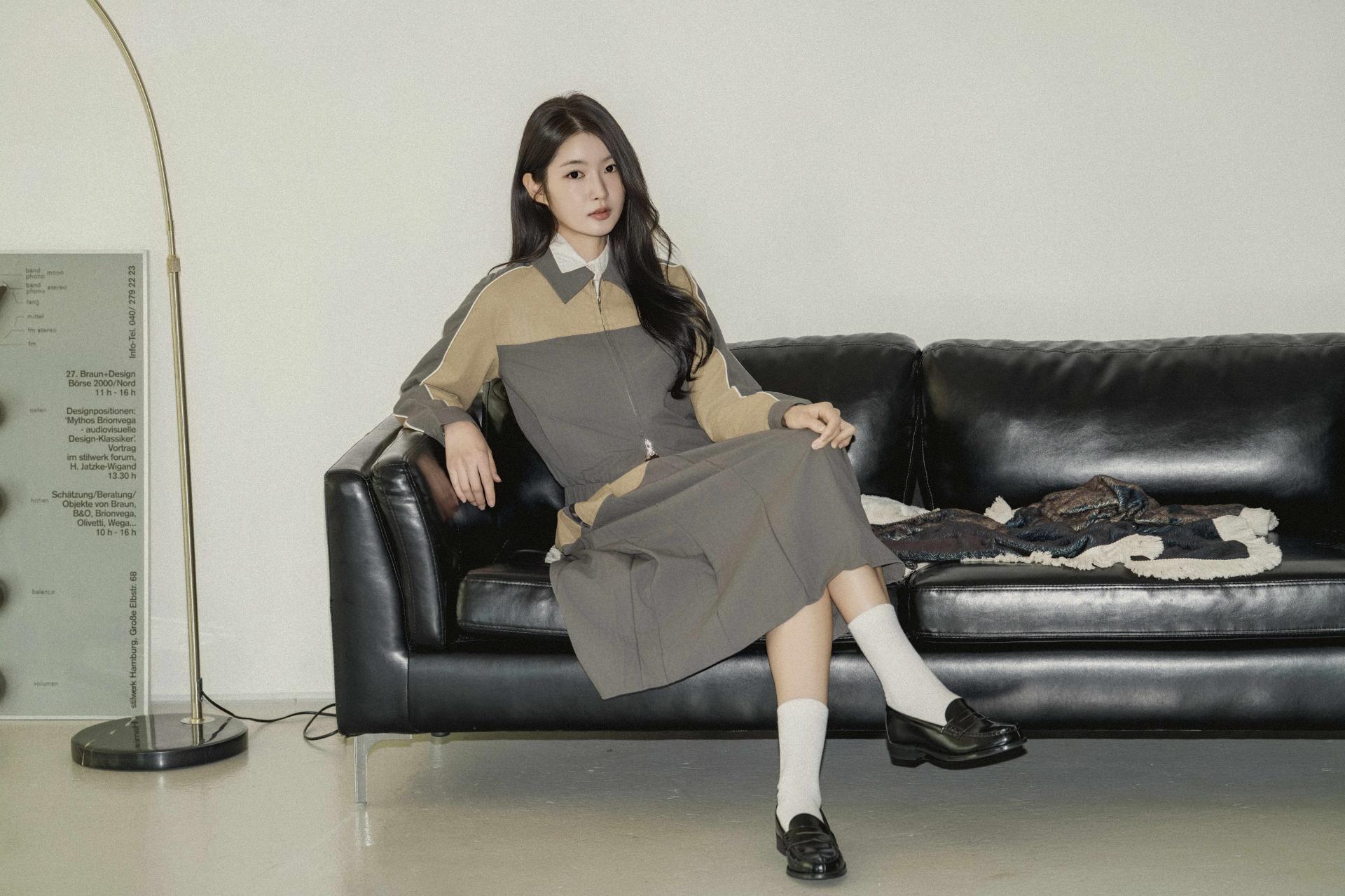 컬러 블록 크롭 헤리티지 셋업