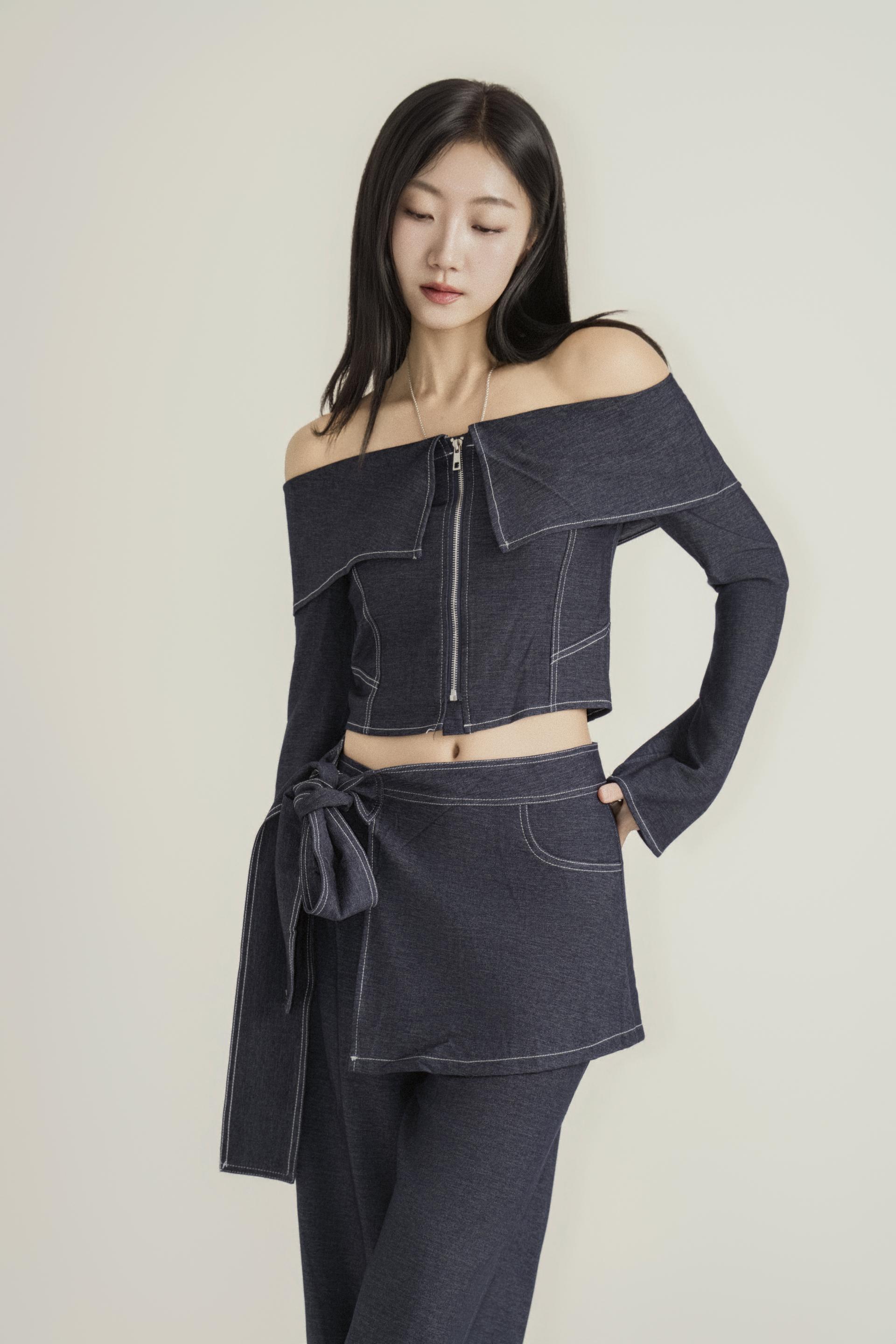 오프숄더 랩 와이드 모드 셋업