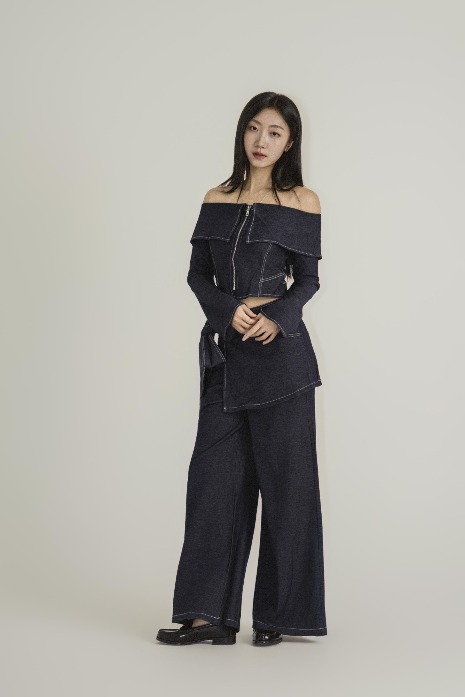 오프숄더 랩 와이드 모드 셋업